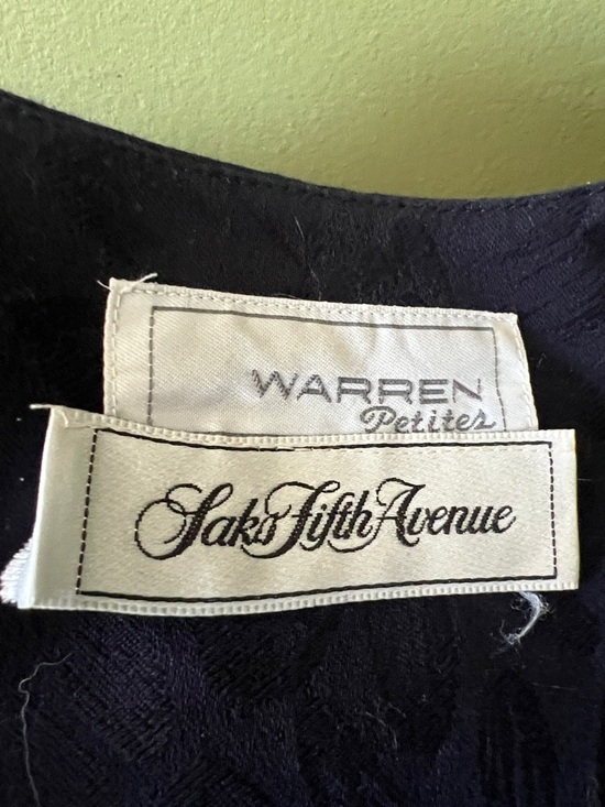 Warren Petite Sarks Fifth Ave Vintage 80,s blue navy blazer size 8 - Picture 6 of 9